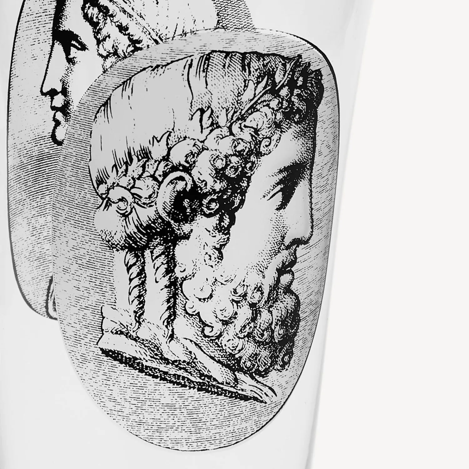 Glasses And Coasters<Fornasetti 2 Flutes Set Cammei White/Black