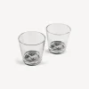 Glasses And Coasters<Fornasetti 2 Glasses Set Tema E Variazioni Black