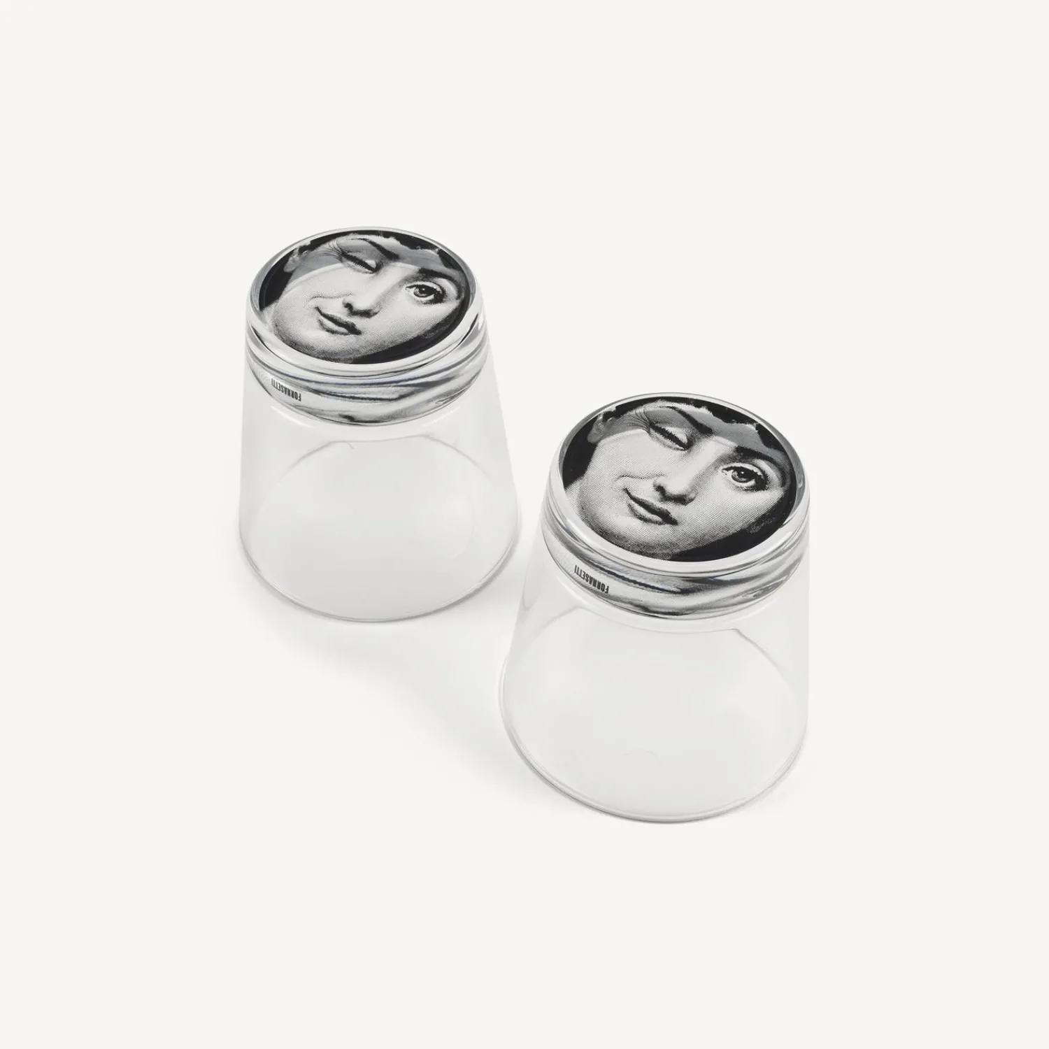 Glasses And Coasters<Fornasetti 2 Glasses Set Tema E Variazioni Black