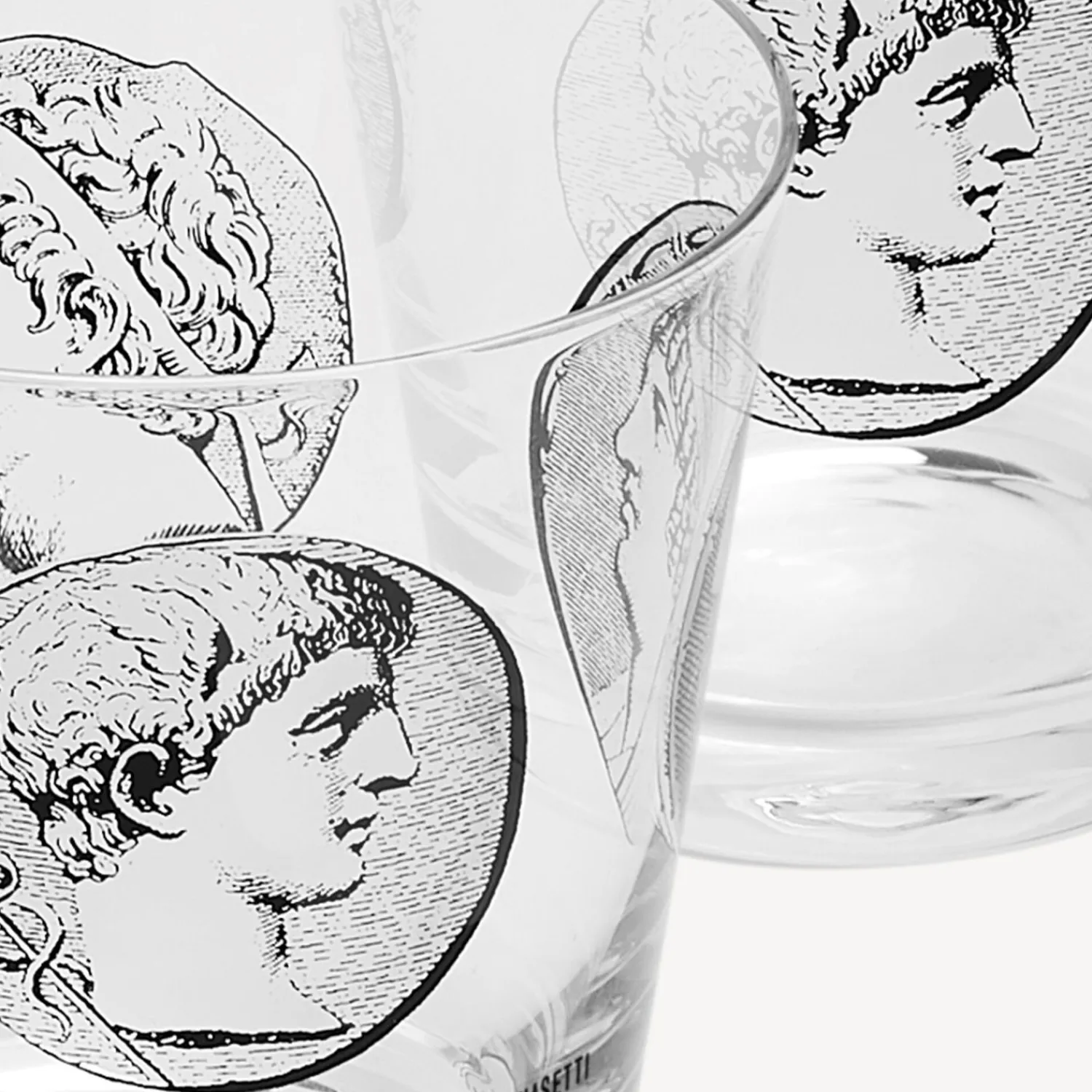 Glasses And Coasters<Fornasetti 6 Water Glasses Set Cammei White/Black