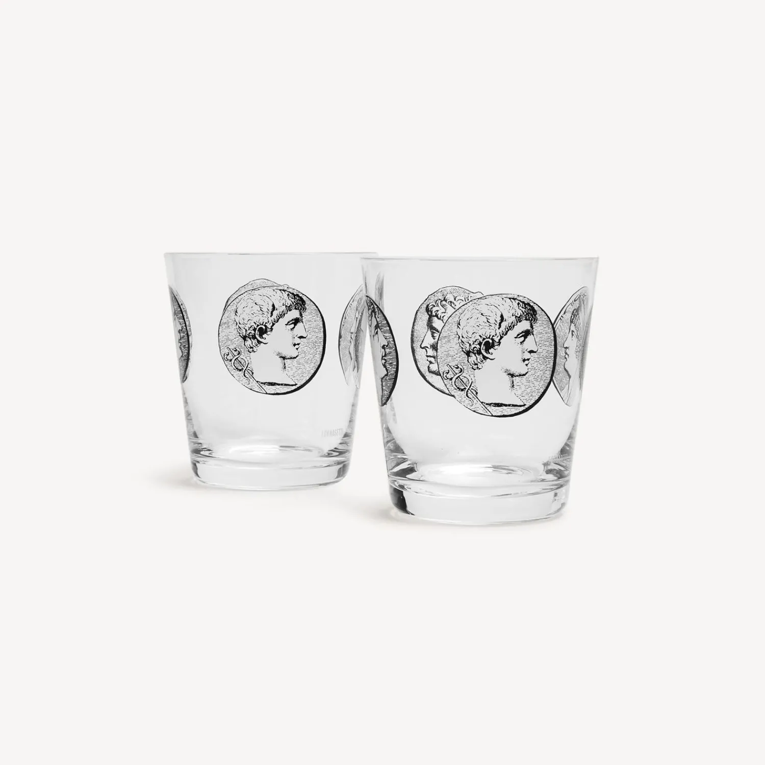 Glasses And Coasters<Fornasetti 2 Water Glasses Set Cammei White/Black