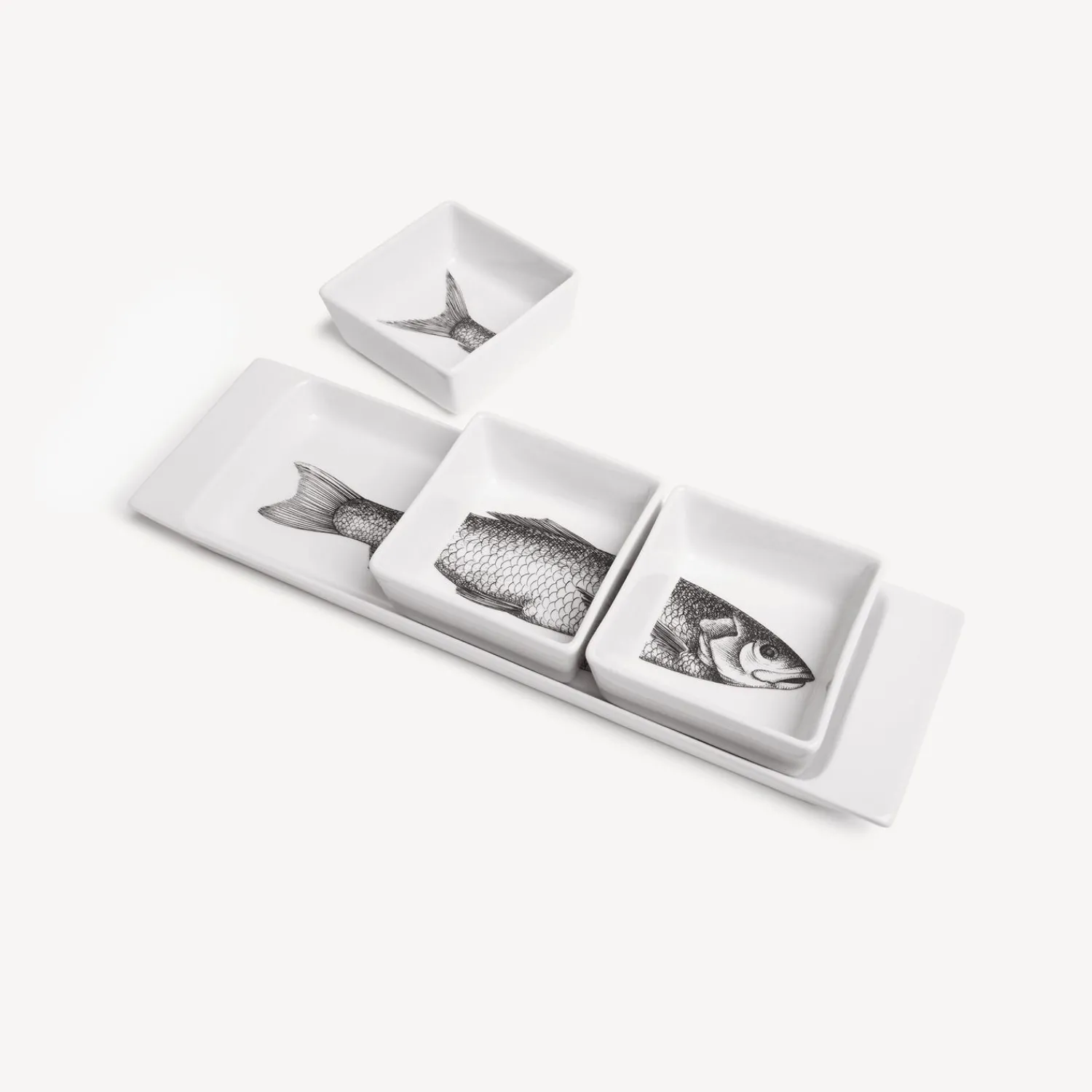 Appetizer Sets And Centrepieces<Fornasetti Appetizer Set Pesci White/Black