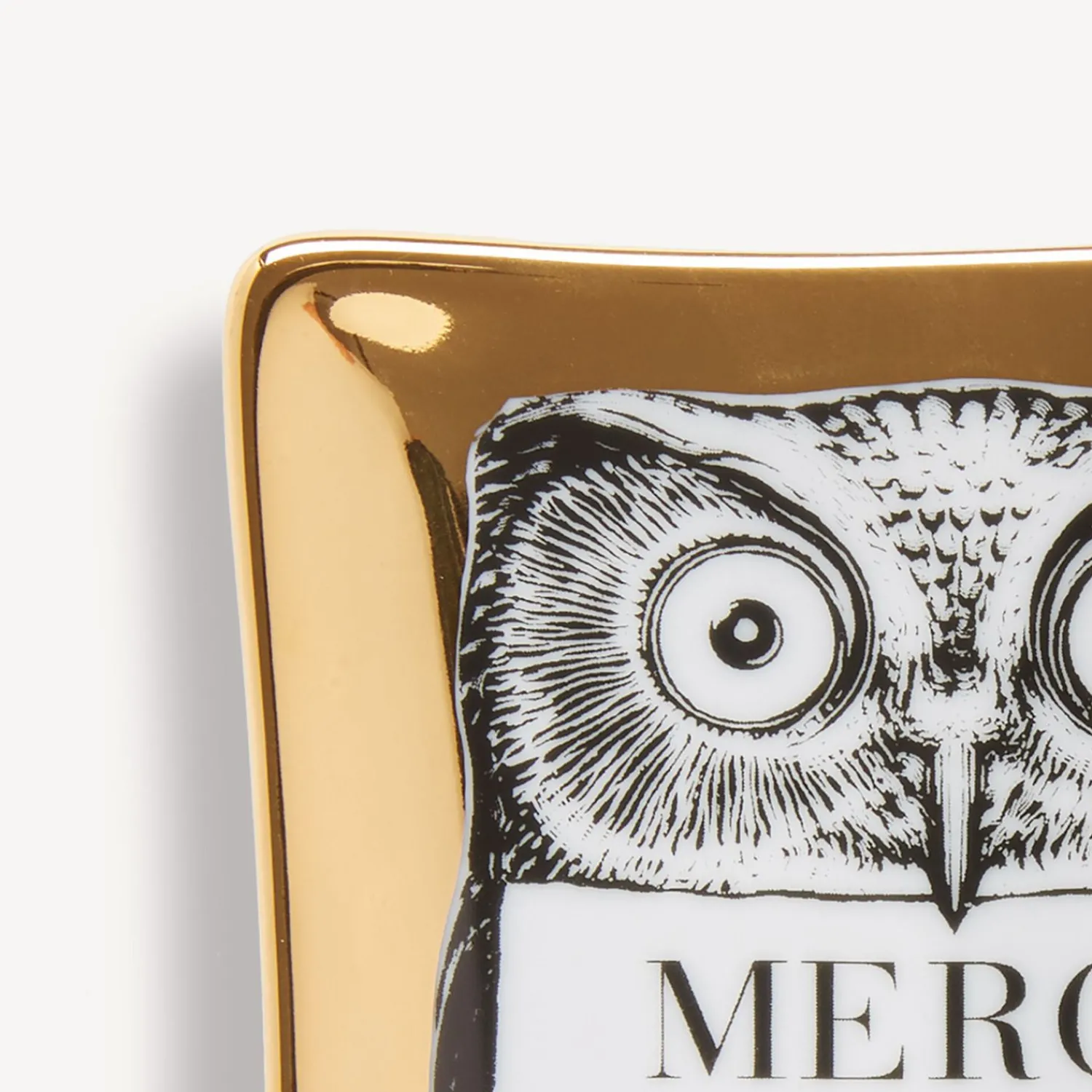 Design Ashtrays<Fornasetti Ashtray Civetta White/Black/Gold