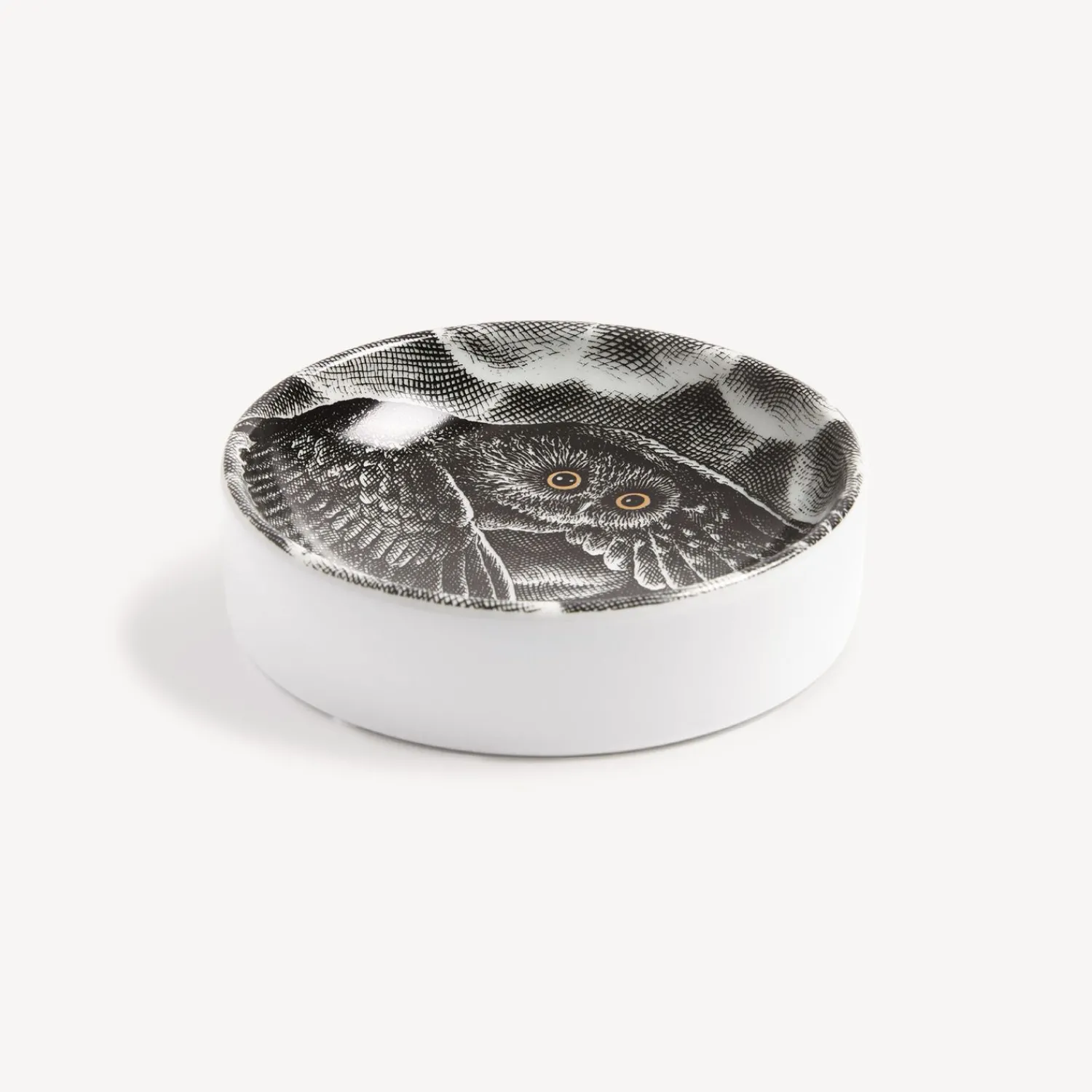 Design Ashtrays<Fornasetti Ashtray Civetta Nella Notte White/Black/Gold