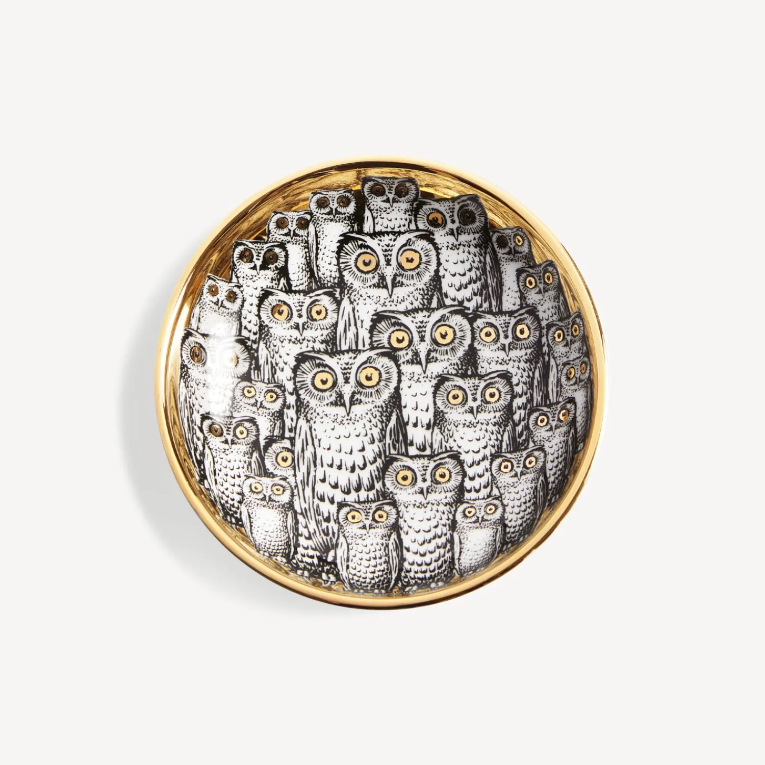 Design Ashtrays<Fornasetti Ashtray Congresso Di Civette White/Black/Gold