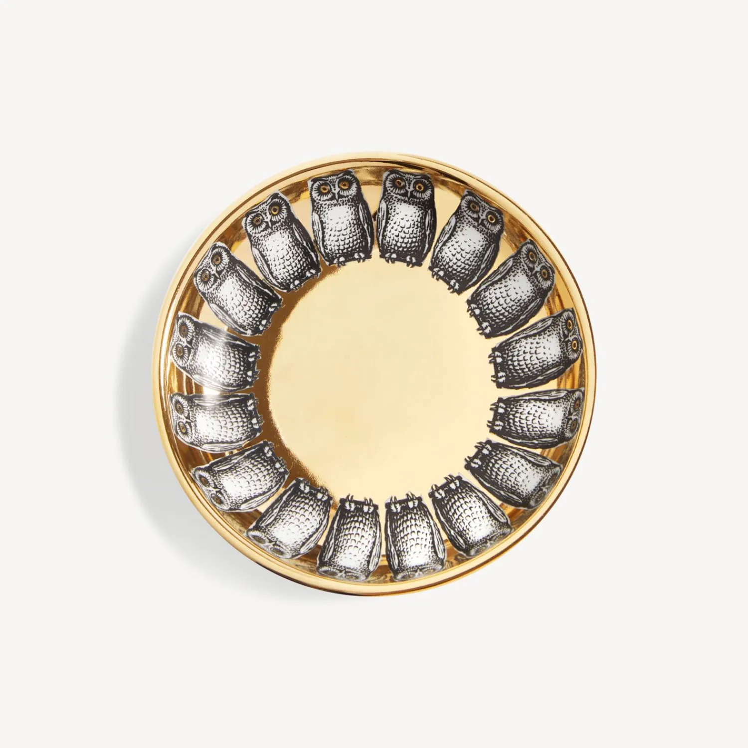 Design Ashtrays<Fornasetti Ashtray Giro Di Civette White/Black/Gold