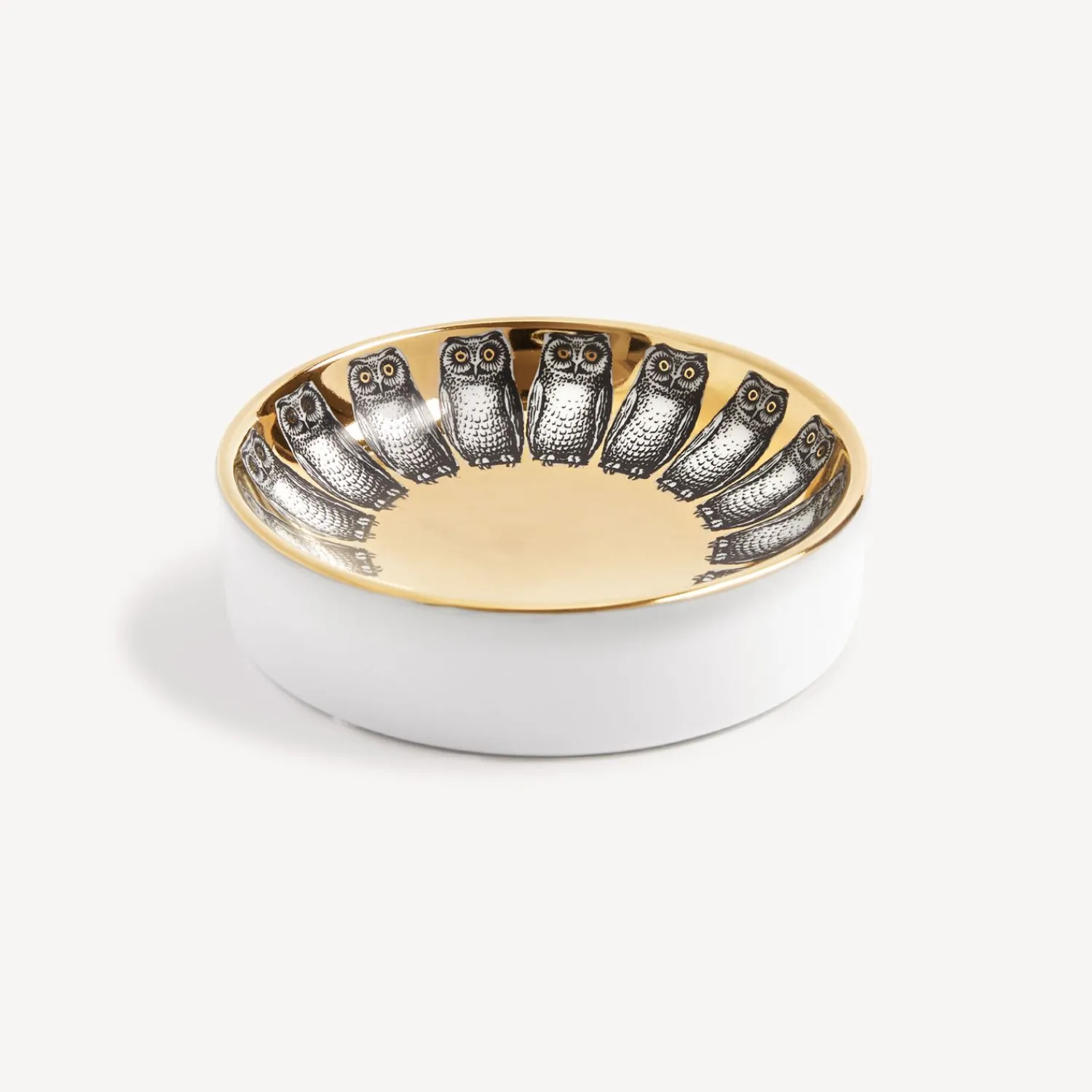 Design Ashtrays<Fornasetti Ashtray Giro Di Civette White/Black/Gold