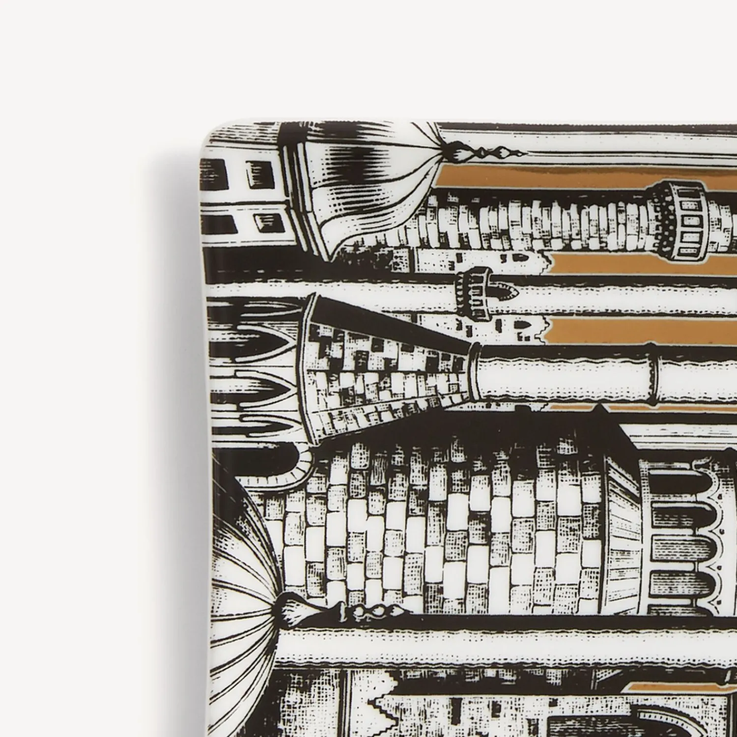 Design Ashtrays<Fornasetti Ashtray Minareti White/Black/Gold