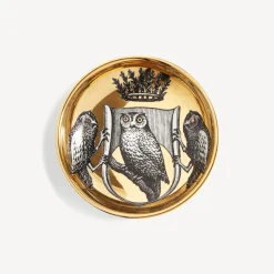 Design Ashtrays<Fornasetti Ashtray Stemma Di Civette White/Black/Gold
