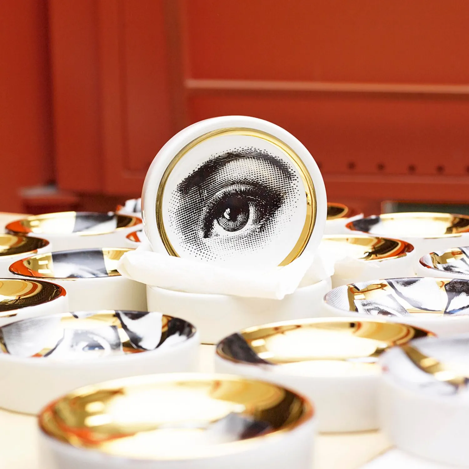 Design Ashtrays<Fornasetti Ashtray Tema E Variazioni N.35 White/Black/Gold