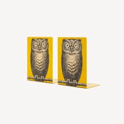 Bookends<Fornasetti Bookends Civetta White/Black/Yellow