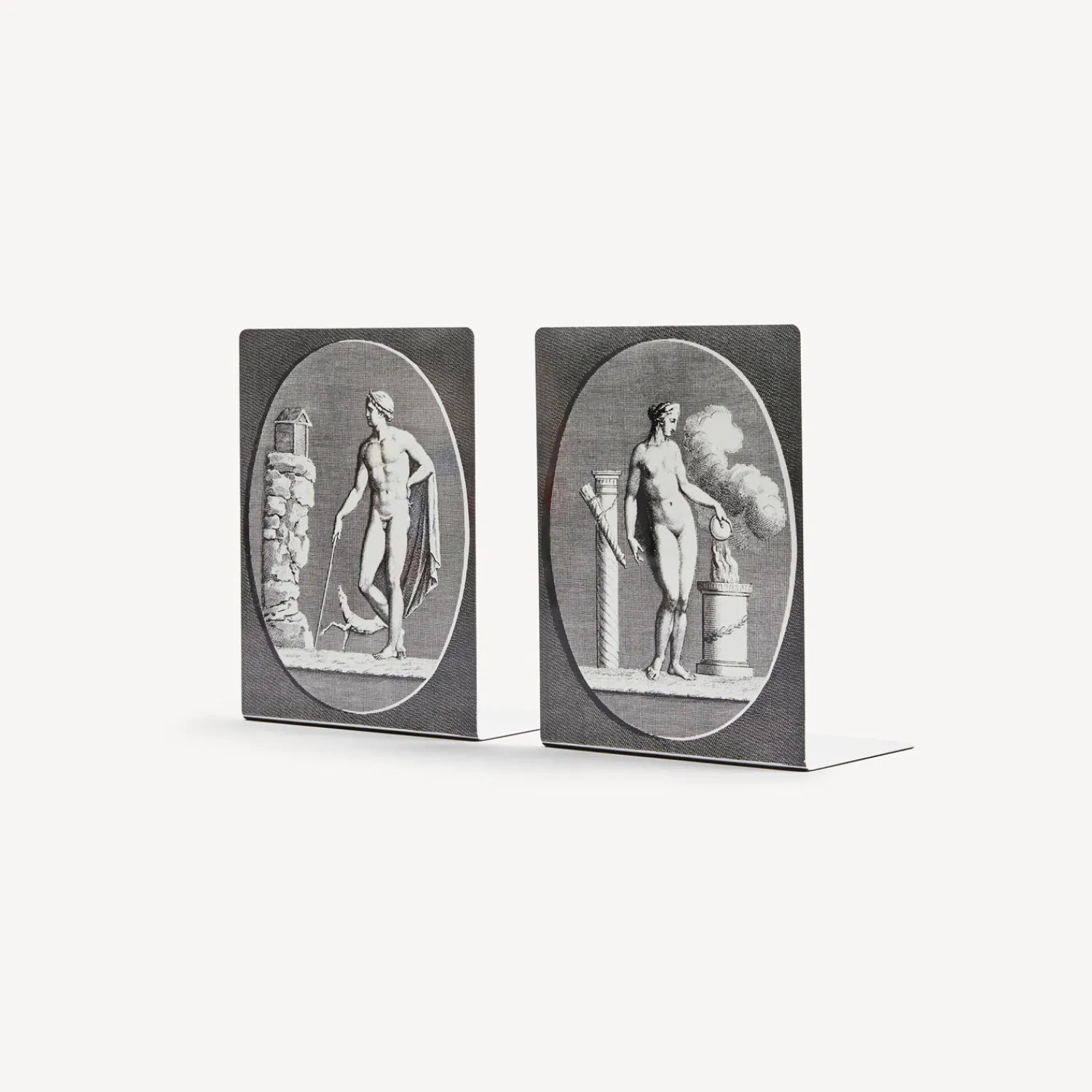 Bookends<Fornasetti Bookends Grandi Cammei White/Black