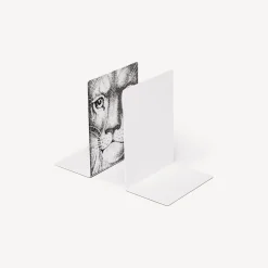 Bookends<Fornasetti Bookends Leone White/Black