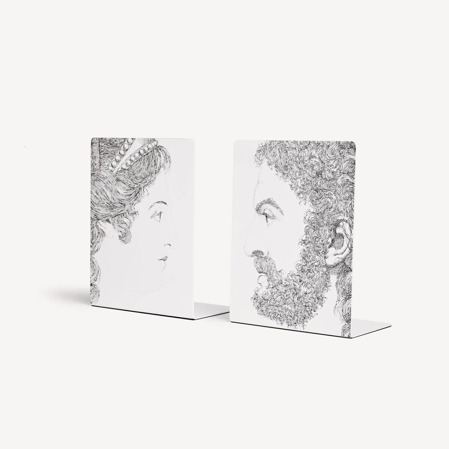 Bookends<Fornasetti Bookends Profili White/Black