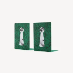 Bookends<Fornasetti Bookends Serratura Su Malachite Green/White/Black