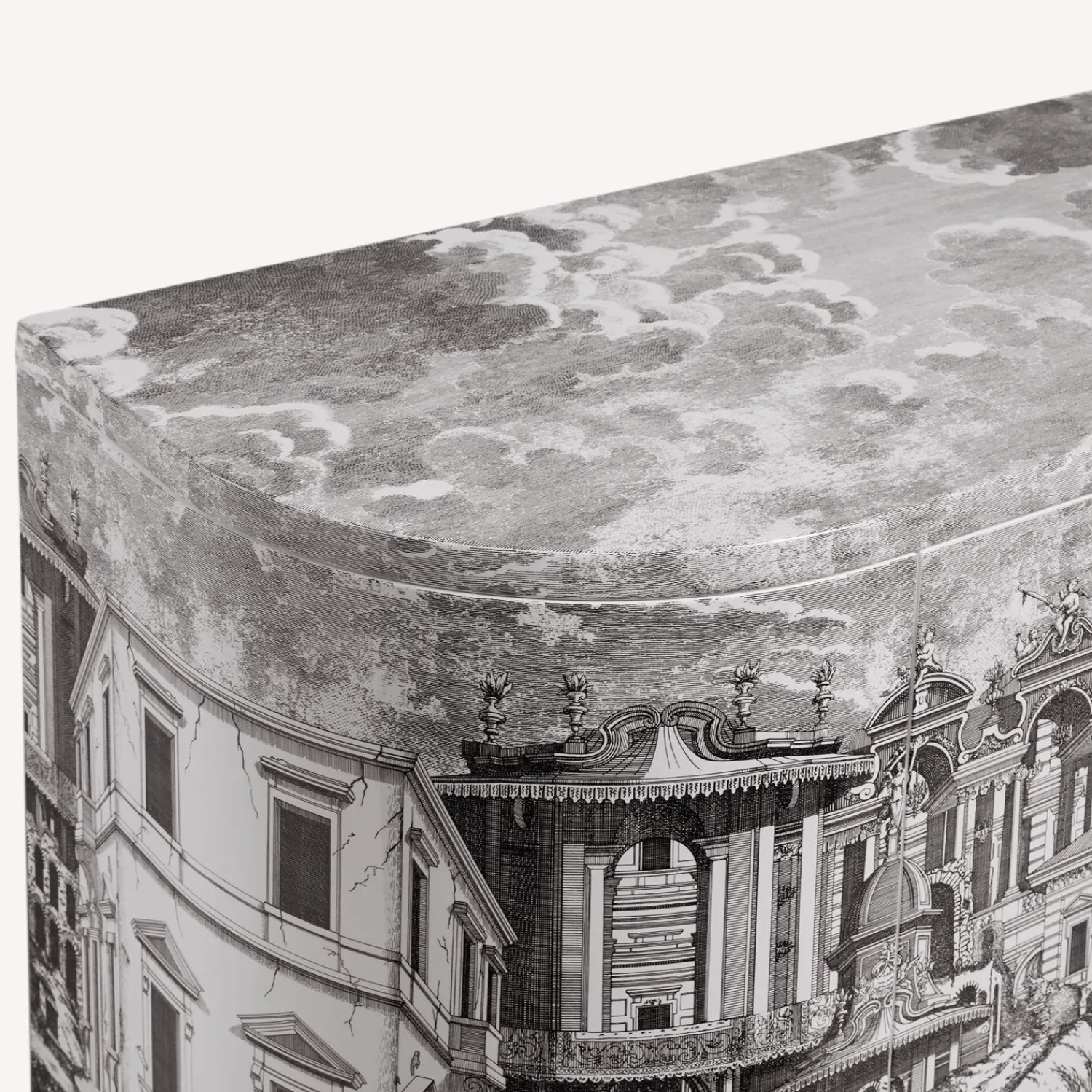 Curved Cabinets<Fornasetti Buffet Citta Che Si Rispecchia White/Black