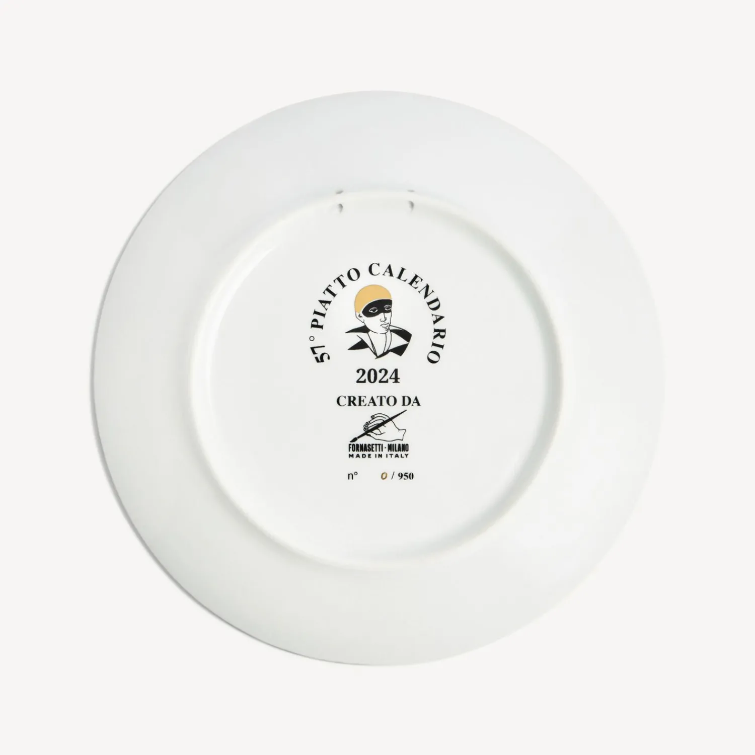 Decorative Plates<Fornasetti Calendar Plate 2024 White/Black/Gold