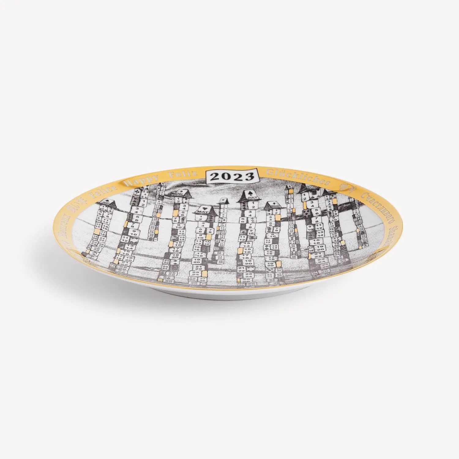 Decorative Plates<Fornasetti Calendar Plate 2023 Whte/Black/Gold