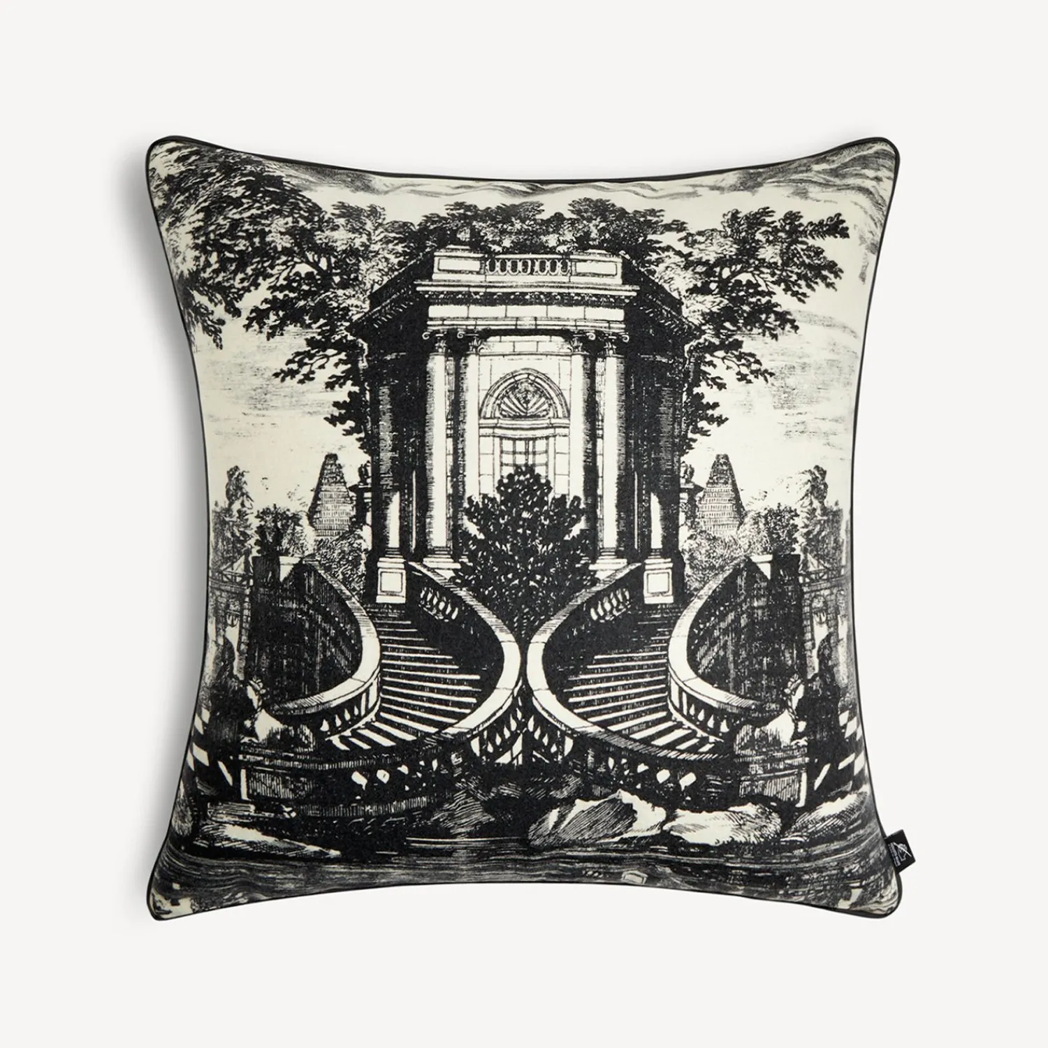 Cushions<Fornasetti Cashmere Cushion Giardino Settecentesco Ivory/Black