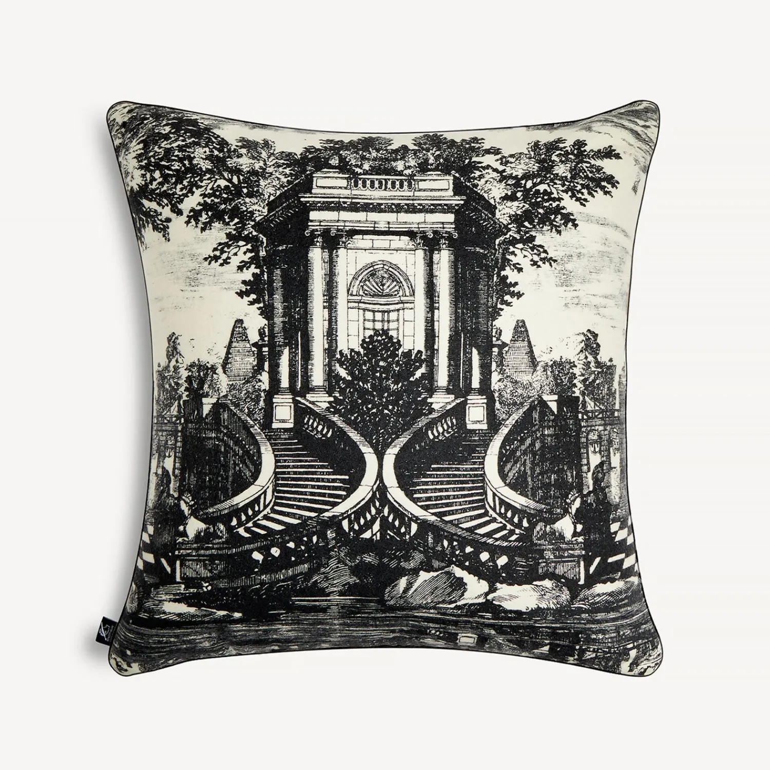 Cushions<Fornasetti Cashmere Cushion Giardino Settecentesco Ivory/Black
