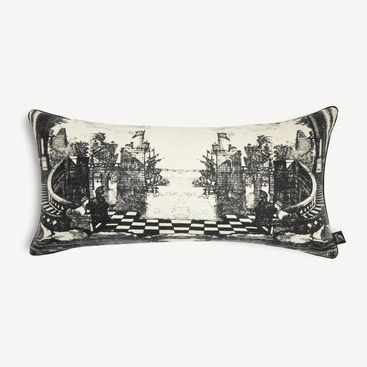 Cushions<Fornasetti Cashmere Cushion Giardino Settecentesco Ivory/Black