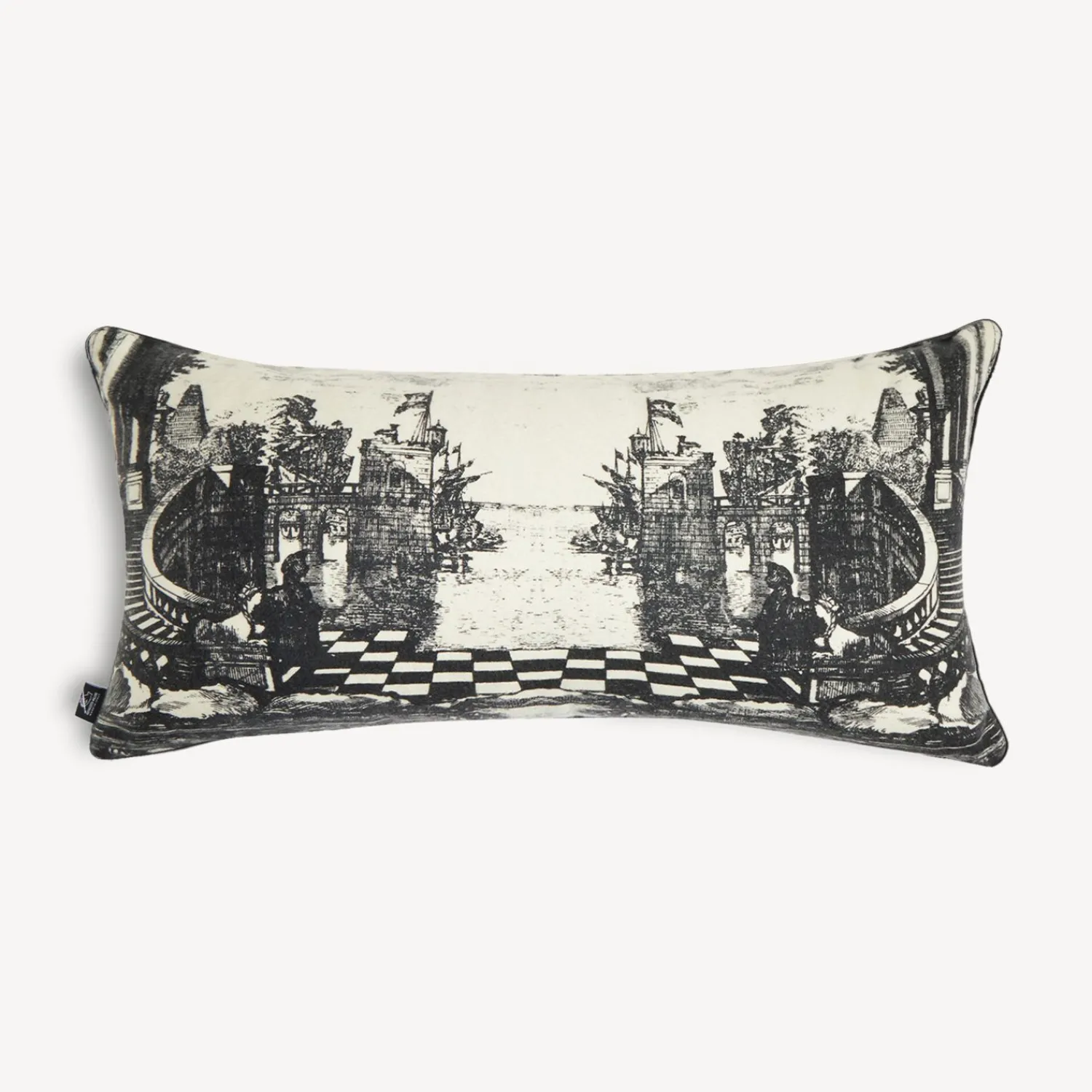 Cushions<Fornasetti Cashmere Cushion Giardino Settecentesco Ivory/Black