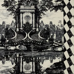 Plaid<Fornasetti Cashmere Plaid Giardino Settecentesco Ivory/Black