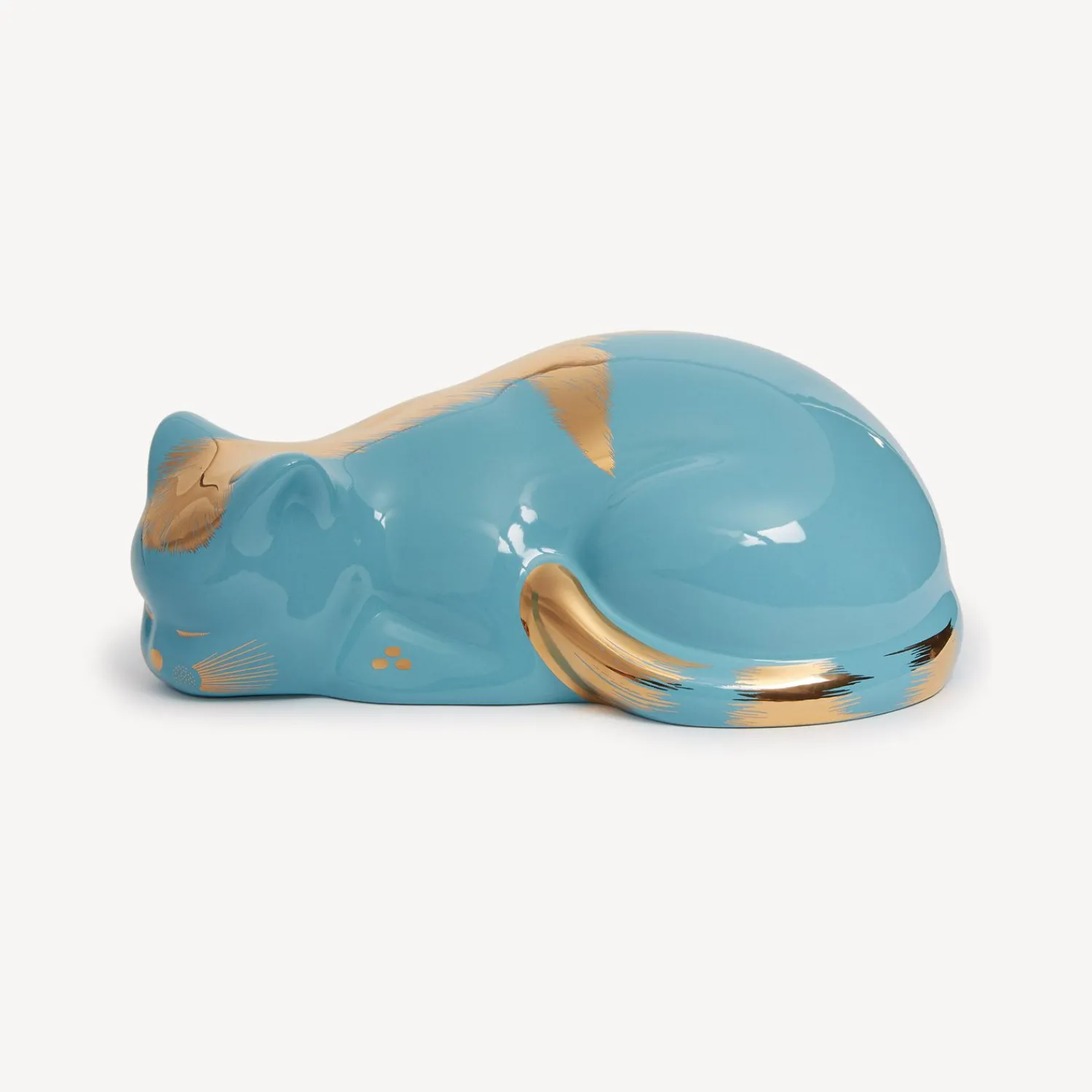 Ceramic Cats<Fornasetti Cat Striato Gold/Turquoise