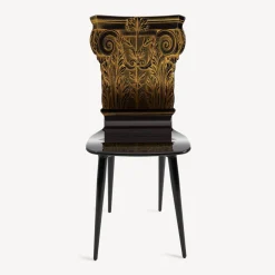 Chairs<Fornasetti Chair Capitello Corinzio Gold/Black