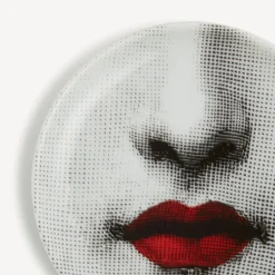 Glasses And Coasters<Fornasetti Coaster Red Lips - Tema E Variazioni N.397 White/Black/Red