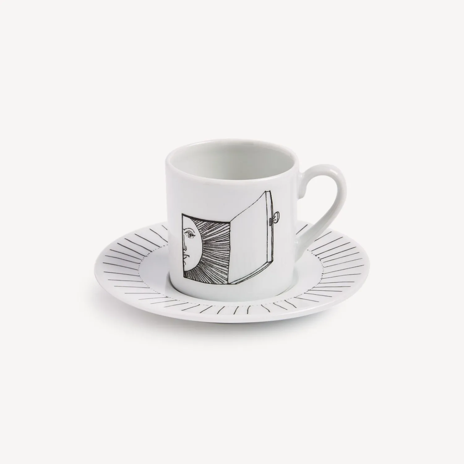 Tea And Coffee Sets<Fornasetti Coffee Cup Solitario White/Black