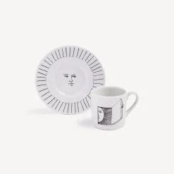 Tea And Coffee Sets<Fornasetti Coffee Cup Solitario White/Black