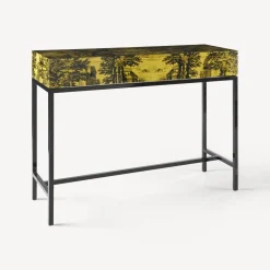 Storage Consoles<Fornasetti Console With Drawer Giardino Settecentesco Black/Yellow