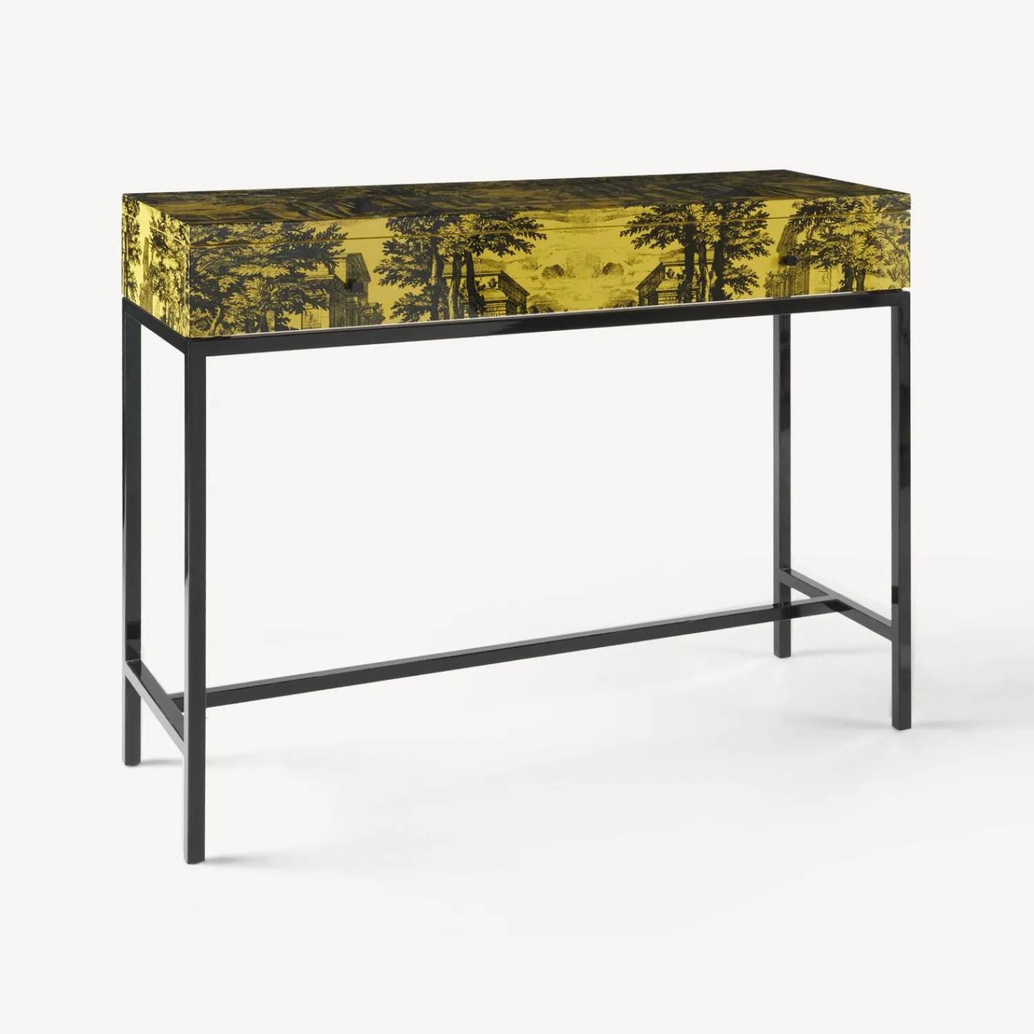 Storage Consoles<Fornasetti Console With Drawer Giardino Settecentesco Black/Yellow