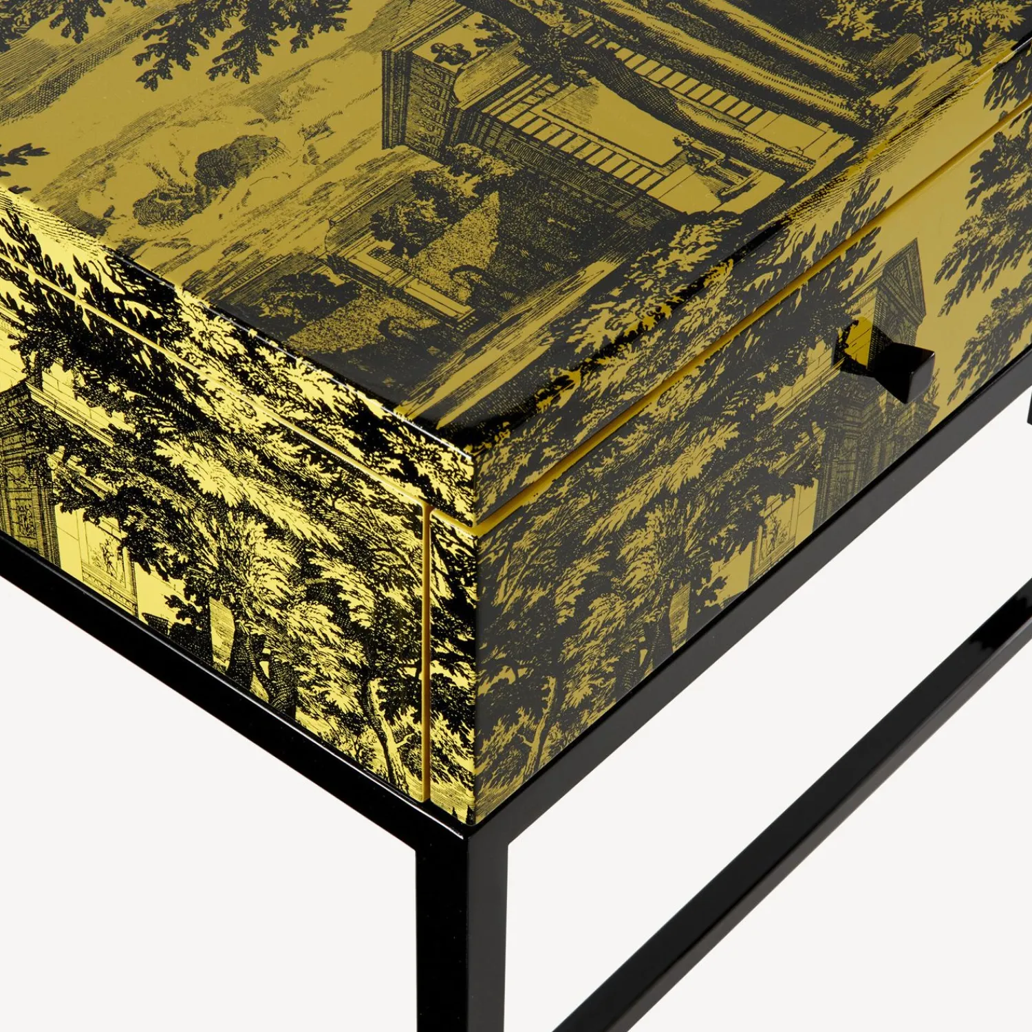 Storage Consoles<Fornasetti Console With Drawer Giardino Settecentesco Black/Yellow