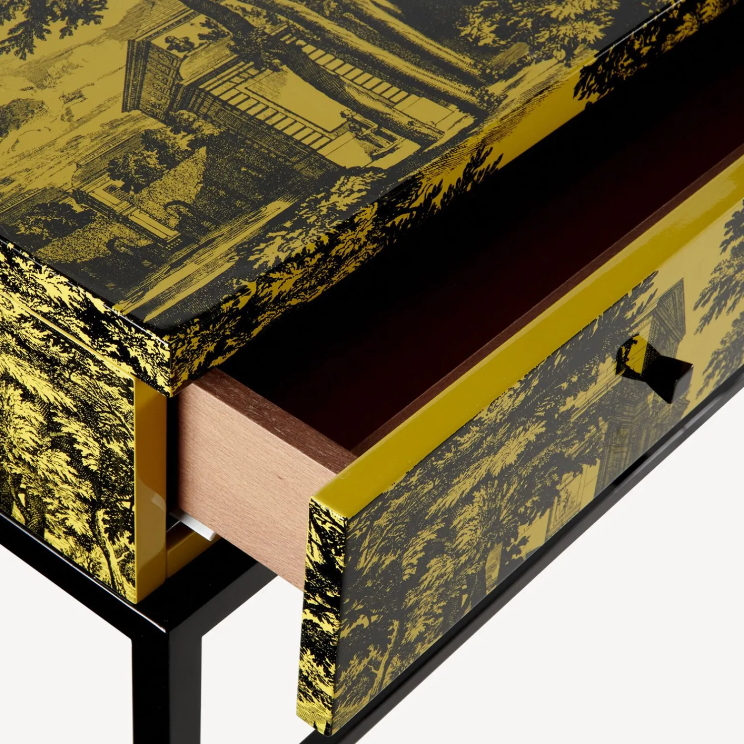 Storage Consoles<Fornasetti Console With Drawer Giardino Settecentesco Black/Yellow