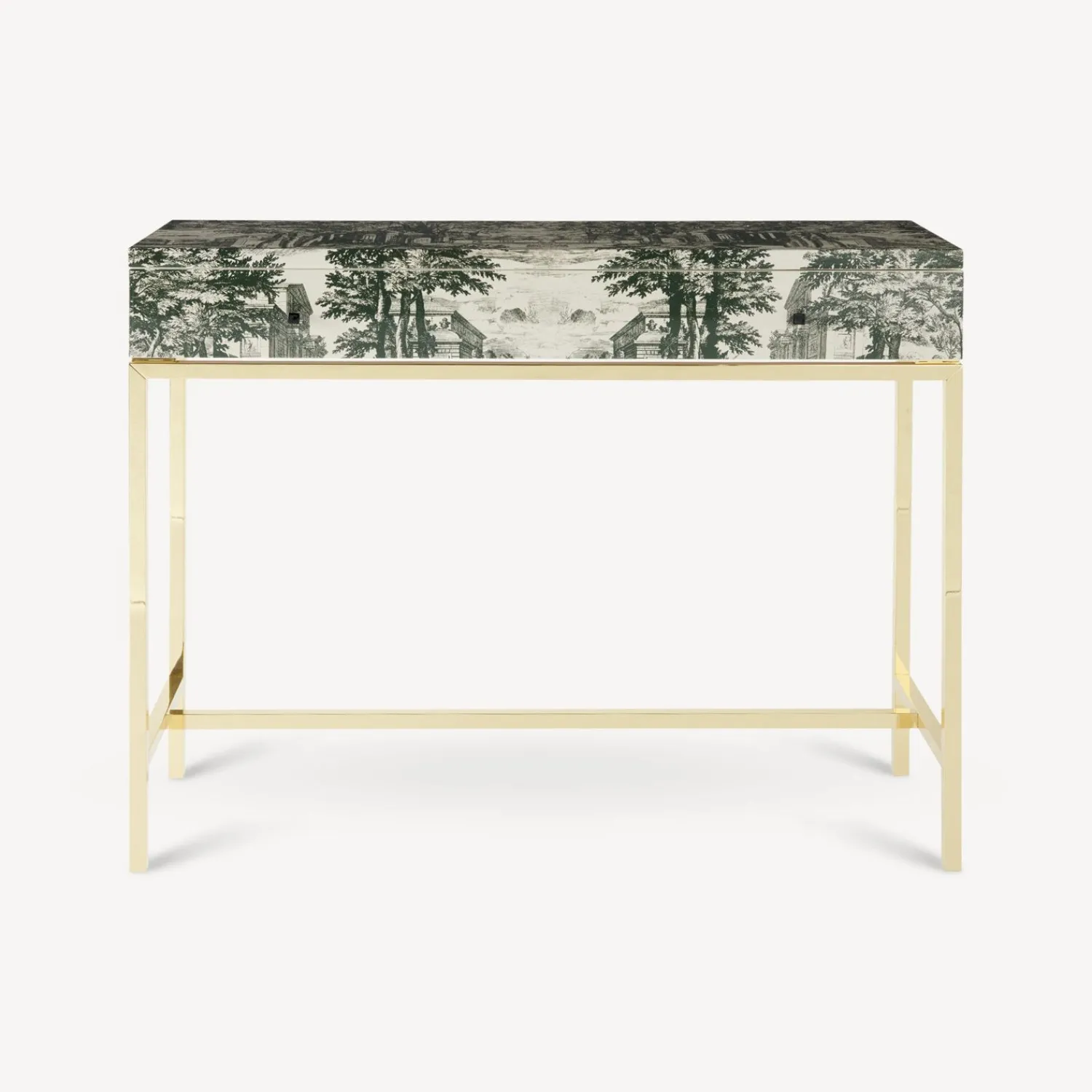 Storage Consoles<Fornasetti Console With Drawer Giardino Settecentesco Green/Ivory
