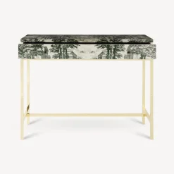 Storage Consoles<Fornasetti Console With Drawer Giardino Settecentesco Green/Ivory