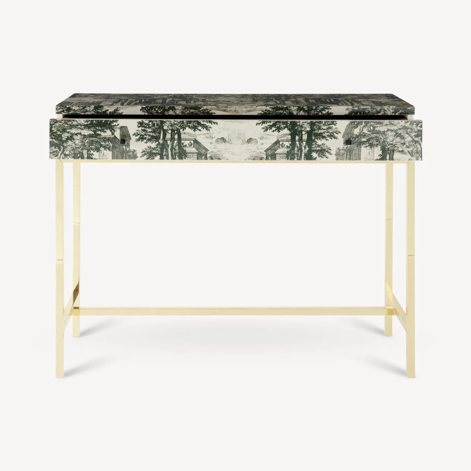 Storage Consoles<Fornasetti Console With Drawer Giardino Settecentesco Green/Ivory