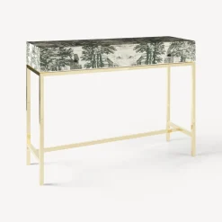 Storage Consoles<Fornasetti Console With Drawer Giardino Settecentesco Green/Ivory