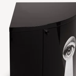 Cabinets<Fornasetti Corner Cabinet Serratura White/Black