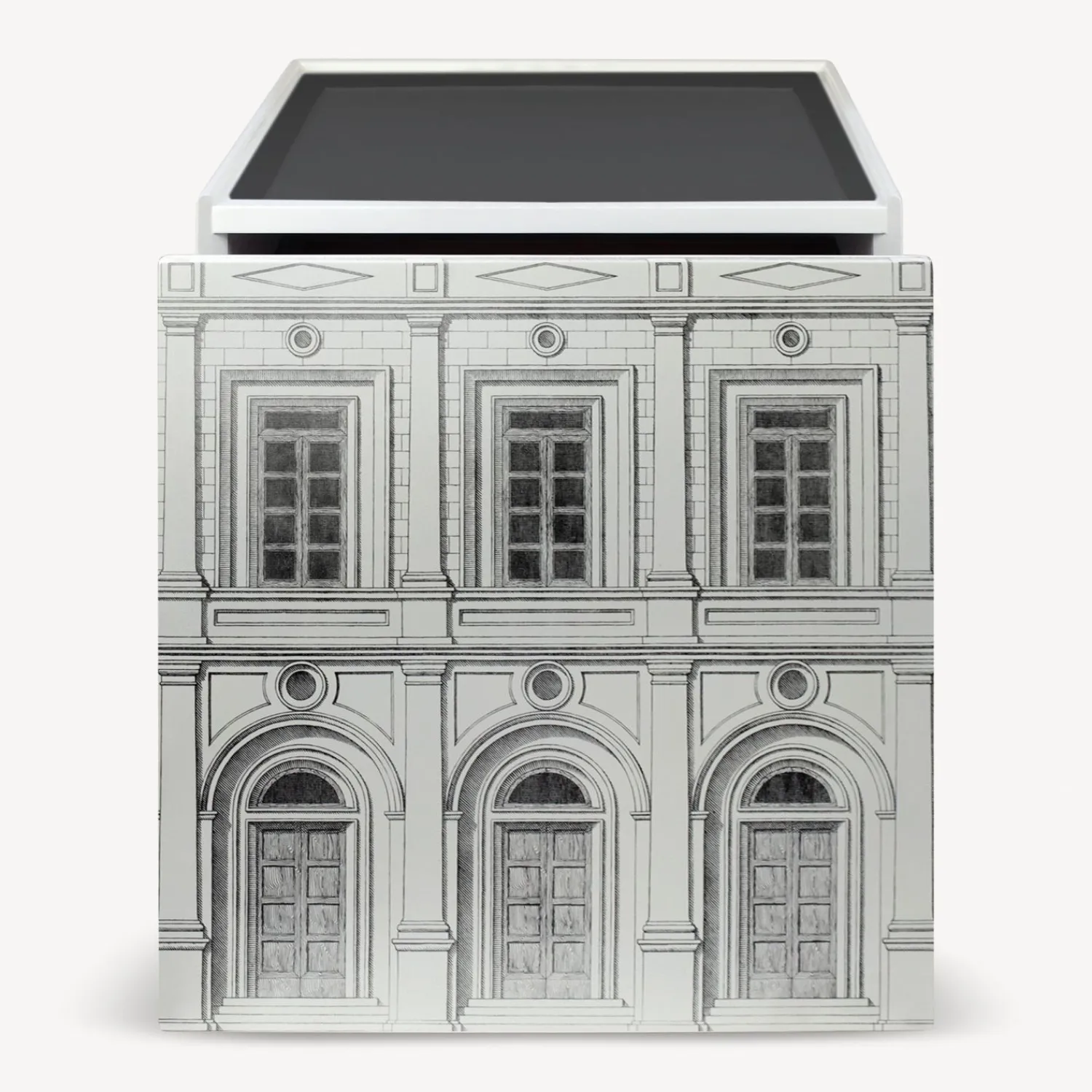 Cabinets<Fornasetti Cube With Drawer Architettura White/Black