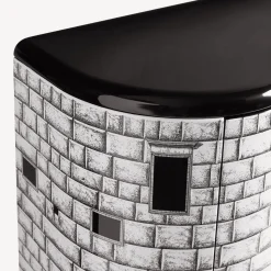 Curved Cabinets<Fornasetti Curved Cabinet Architettura White/Black