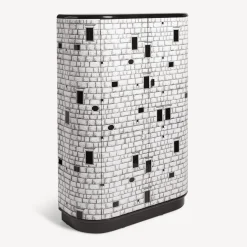 Curved Cabinets<Fornasetti Curved Cabinet Architettura White/Black