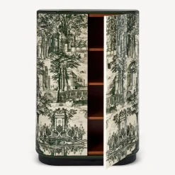Curved Cabinets<Fornasetti Curved Cabinet Giardino Settecentesco Ivory/Green