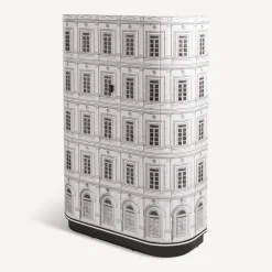 Curved Cabinets<Fornasetti Curved Cabinet Palazzo White/Black