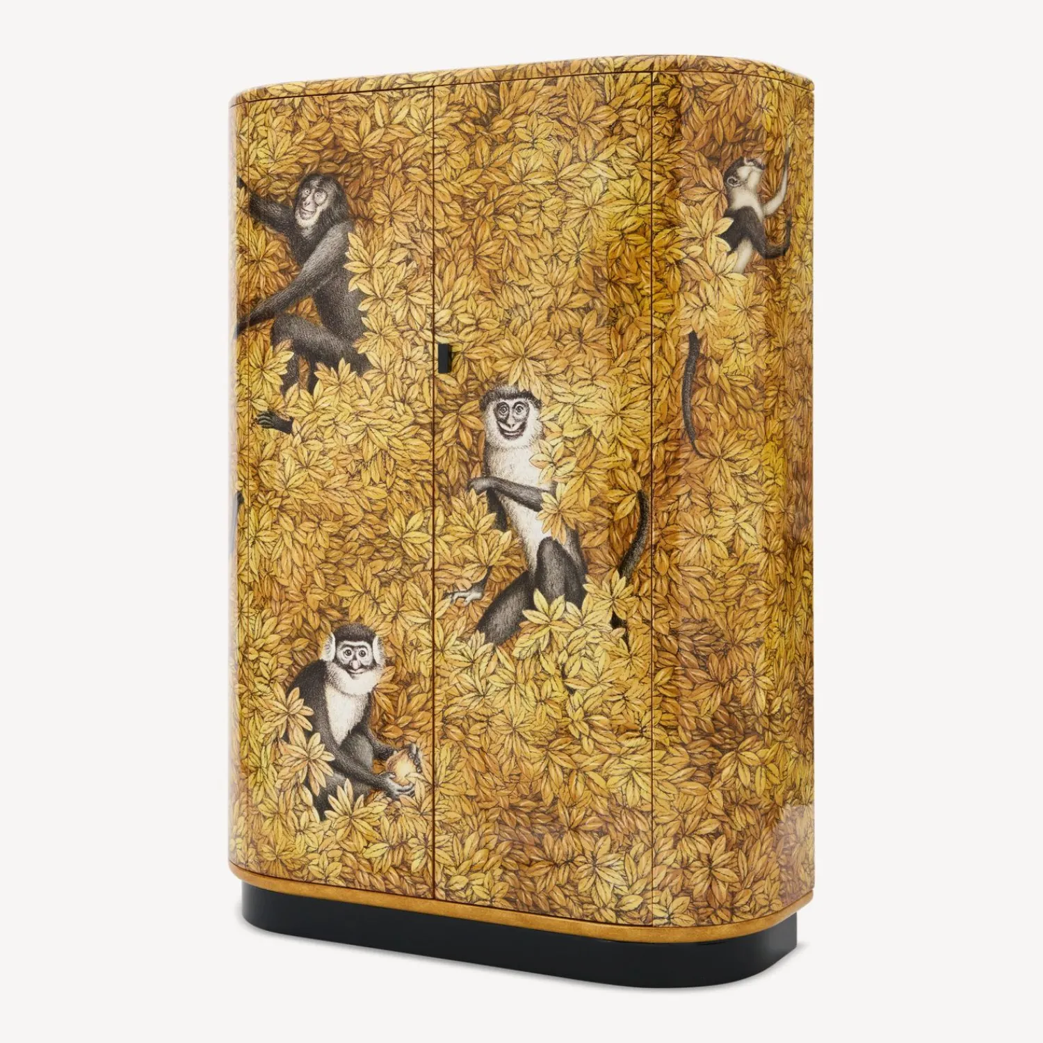Curved Cabinets<Fornasetti Curved Cabinet Scimmie E Foglie Multicolour