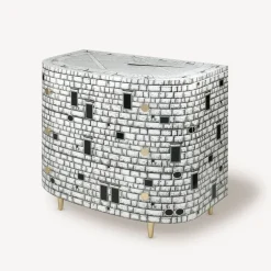 Chest Of Drawers<Fornasetti Curved Chest Of Drawers Architettura White/Black