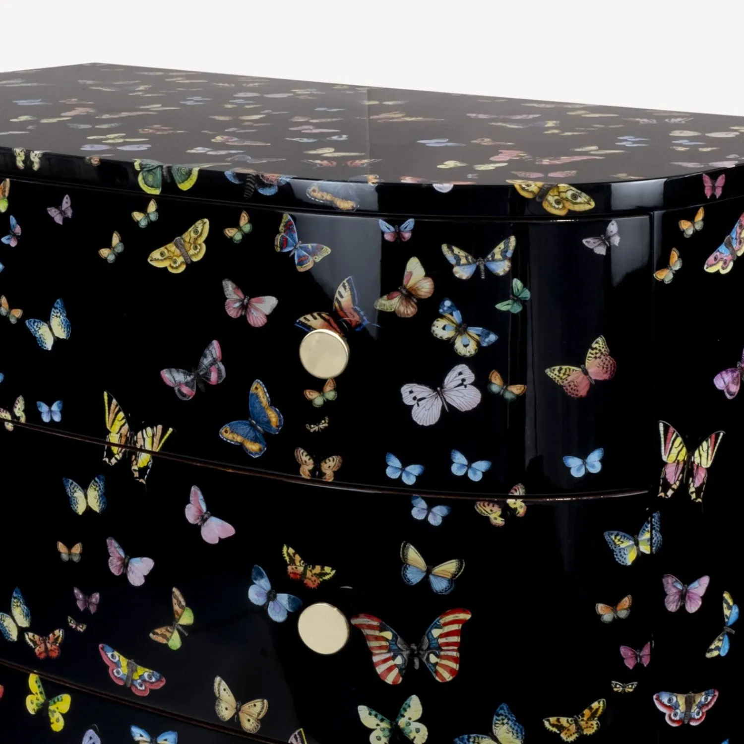 Chest Of Drawers<Fornasetti Curved Chest Of Drawers Farfalle Multicolour