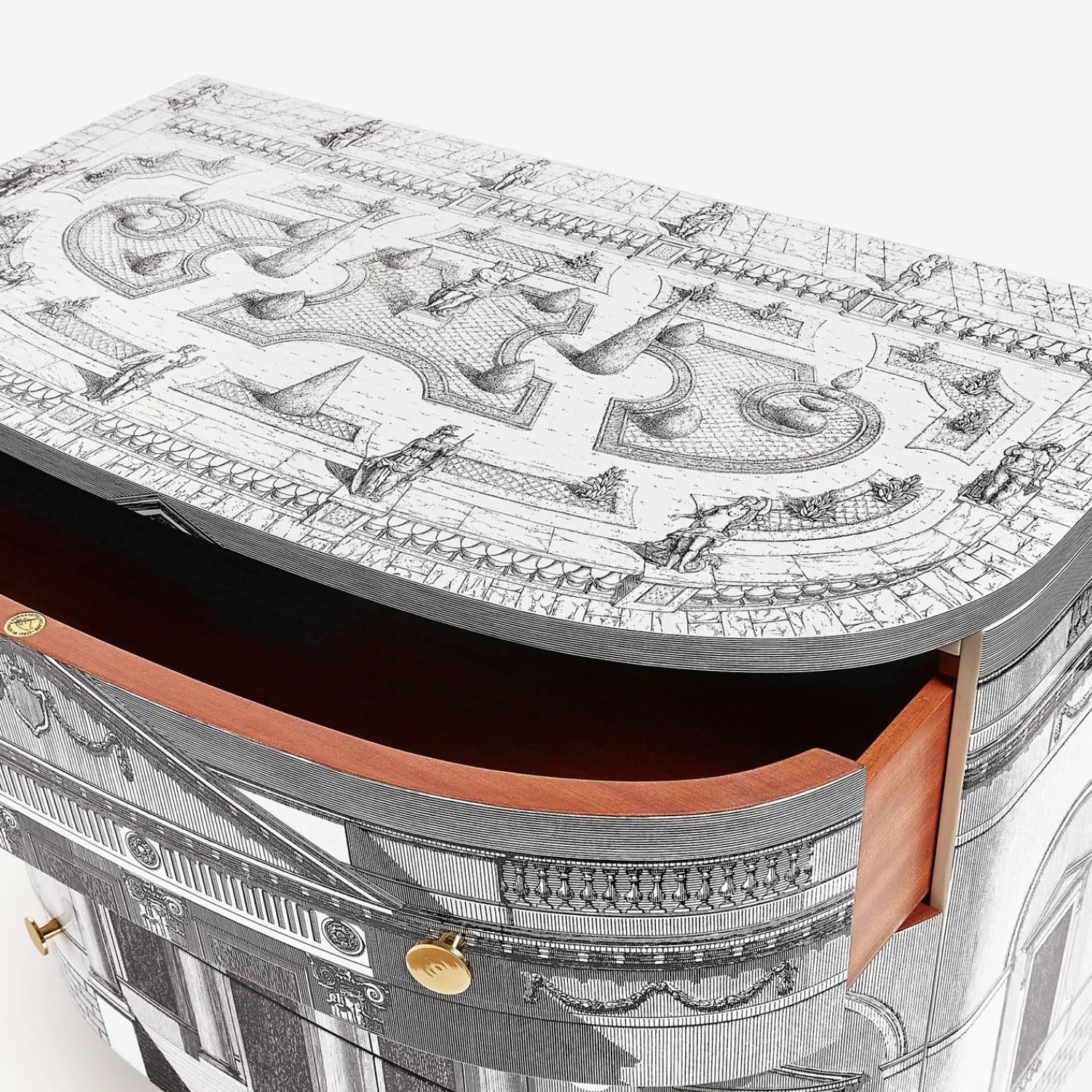 Chest Of Drawers<Fornasetti Curved Chest Of Drawers Palladiana White/Black